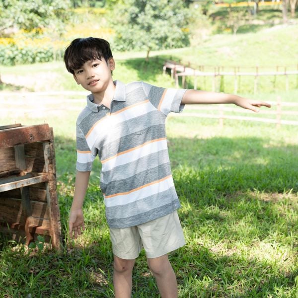  Áo polo bé trai LIZARD sọc ngang 5SS23-004 