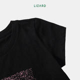  Áo T-shirt bé gái LIZARD in họa tiết The Forest Camp màu đen hồng Black Pink H25 