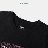  Áo T-shirt bé gái LIZARD in họa tiết The Forest Camp màu đen hồng Black Pink H25 
