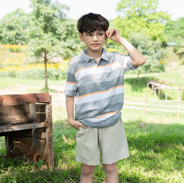  Áo polo bé trai LIZARD sọc ngang 5SS23-004 
