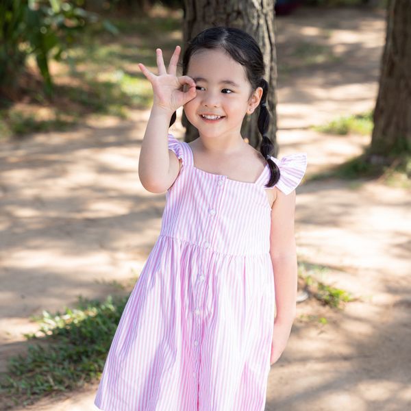  Váy bé gái LIZARD họa tiết kẻ sọc nhiều màu xinh xắn 5SS23-D047 