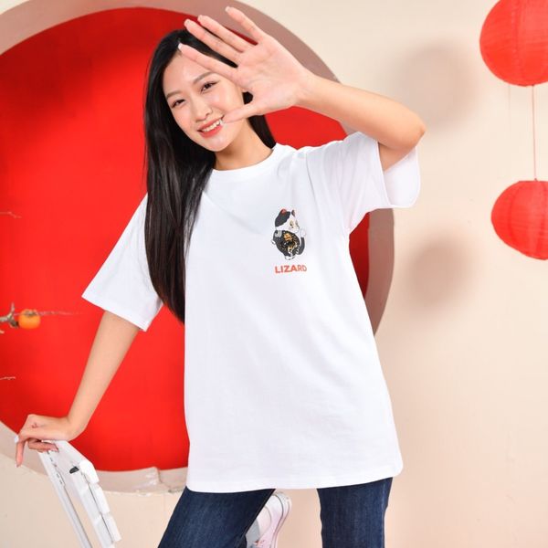  Áo thun ngắn tay Unisex hiện đại LIZARD nhiều màu họa tiết in cao cấp 3SS23TS017 