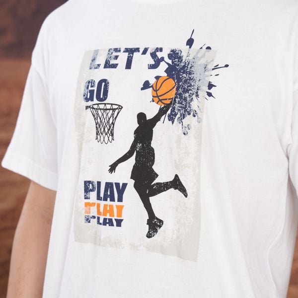  Áo T-shirt Nam Bé Trai LIZARD in hình họa tiết bóng rổ 4SS23TS006 H07 