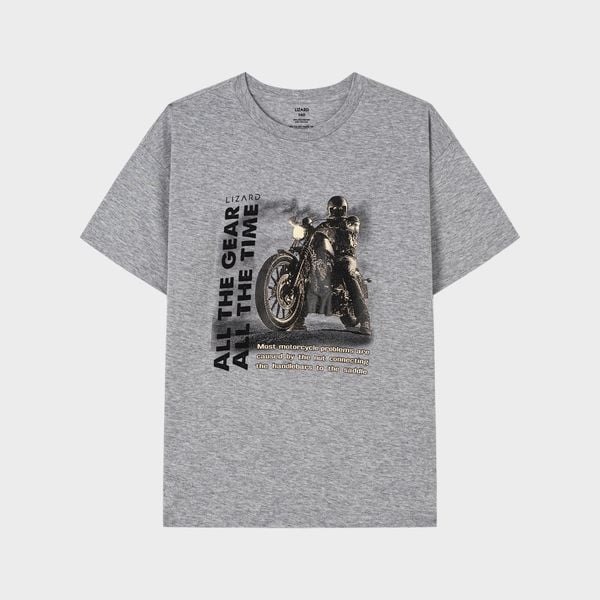  Áo T-shirt nam LIZARD áo thun Motorcycle in chữ All The Gear All The Time H-24 