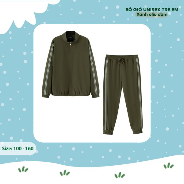  Bộ gió unisex LIZARD cao cấp cho bé trai, bé gái phong cách thể thao J002 