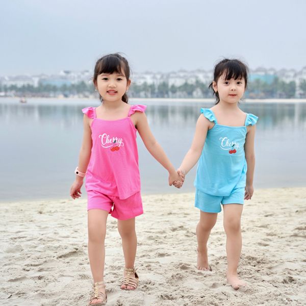  Bộ mặc nhà bé gái LIZARD họa tiết Cherry 4SP23T044 