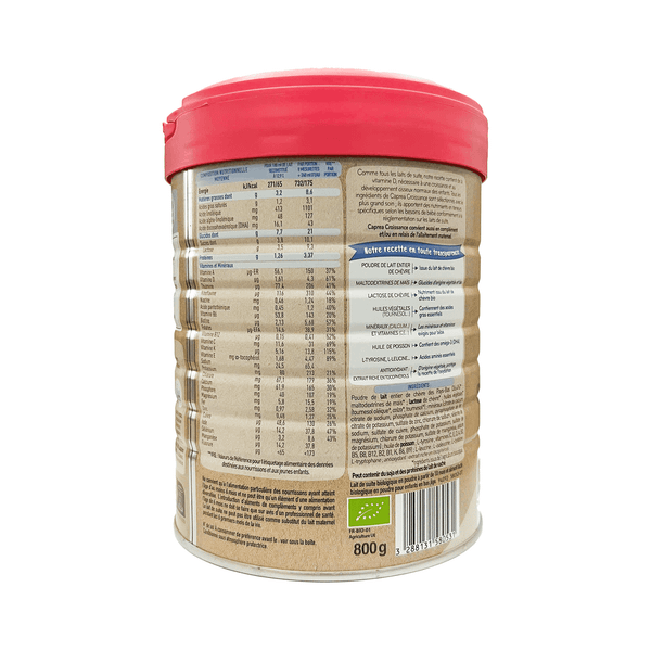 Sữa dê hữu cơ tăng trưởng Babybio số 3 800g (10 - 36 tháng )