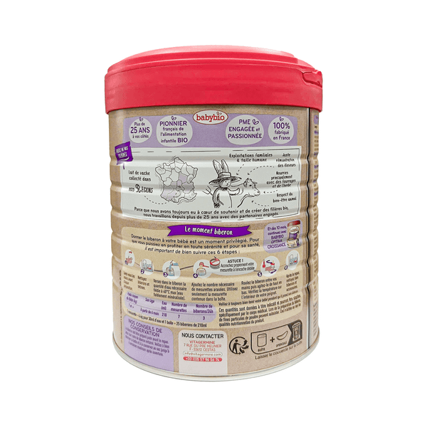 Sữa bò hữu cơ Babybio số 2 dòng Optima bổ sung lợi khuẩn 800g (6 - 12 tháng)