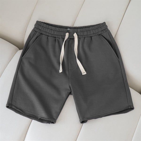 QUẦN SHORT THUN COTTON XÁM ĐẬM 0723