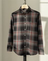 ÁO SƠ MI FLANNEL XÁM ĐỎ