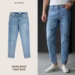 Quần Jeans Dài By Cotton Basic Xanh Nhạt