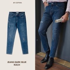 JEANS DARK BLUE RÁCH