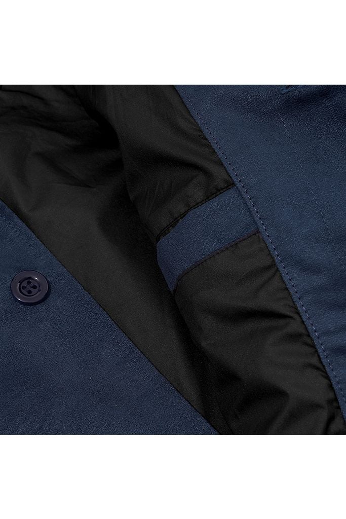 BLUE SUEDE LEATHER JACKET BOMBER