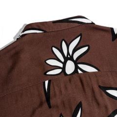 Áo Sơ Mi Tay Ngắn Cổ Danton In Hoa - Nâu