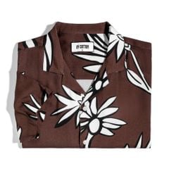 Áo Sơ Mi Tay Ngắn Cổ Danton In Hoa - Nâu