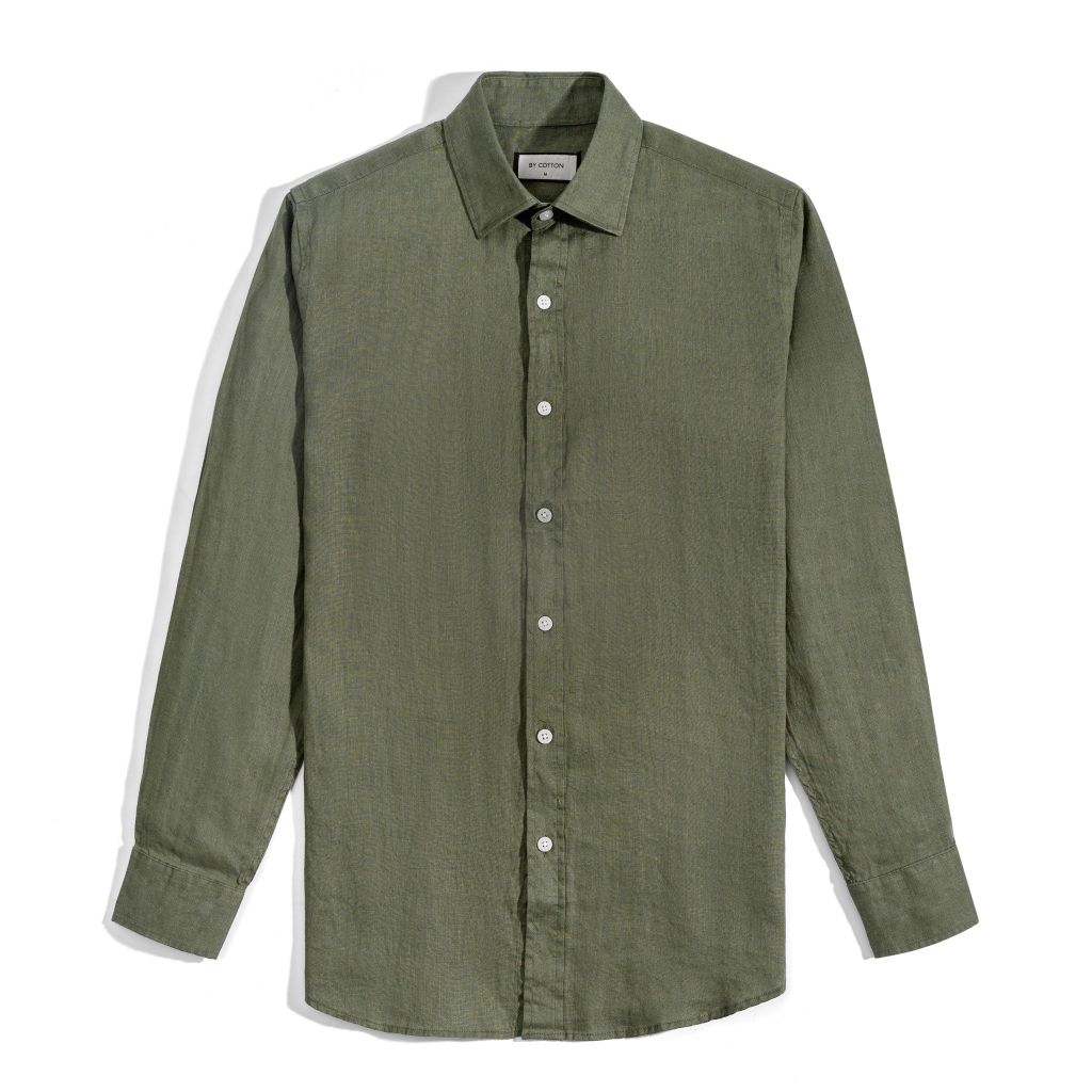 Áo Sơ Mi Nam By Cotton Linen Rêu