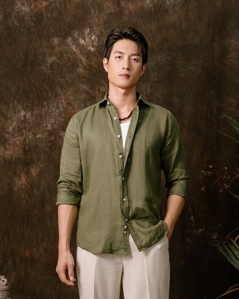 Áo Sơ Mi Nam By Cotton Linen Rêu