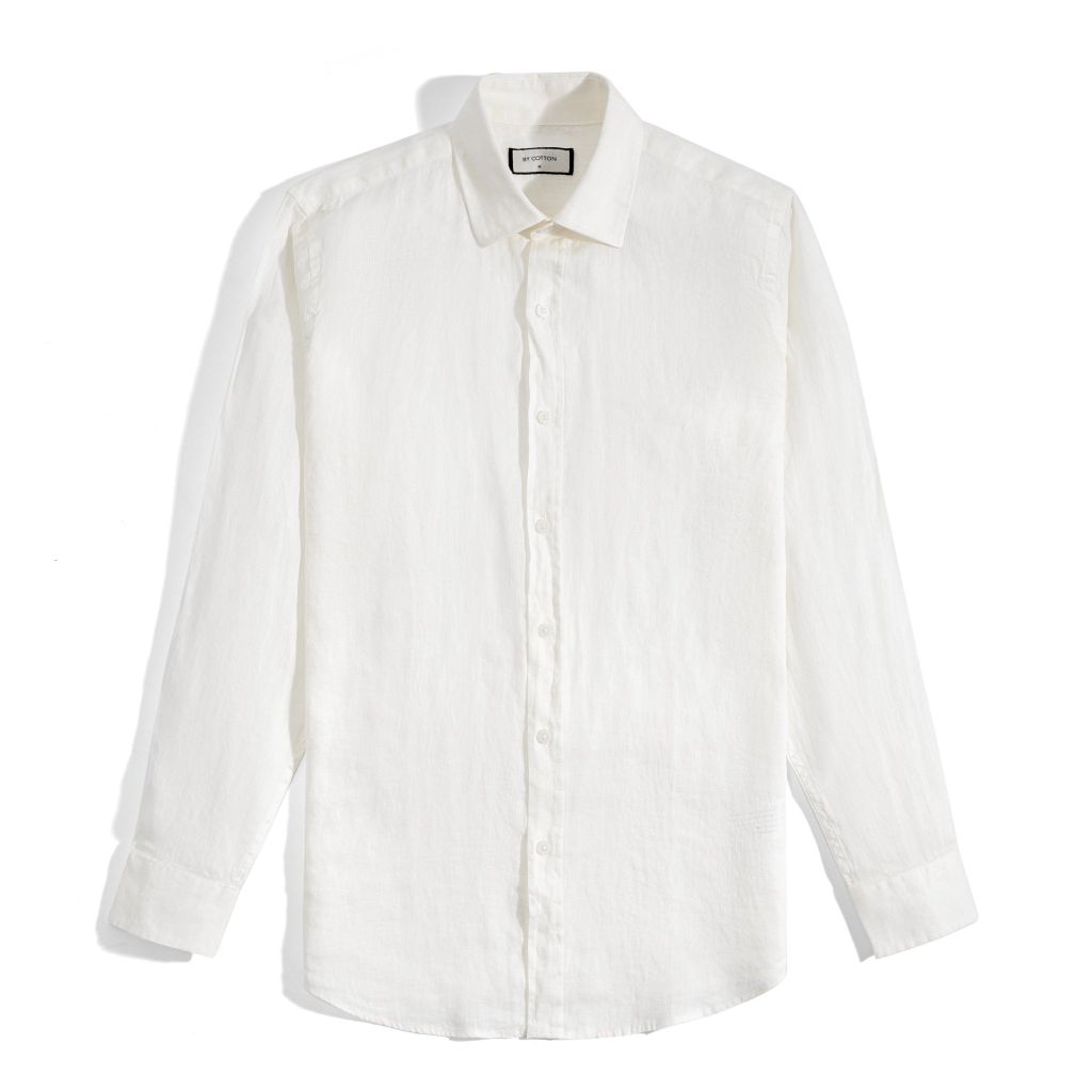 Áo Sơ Mi Nam By Cotton Linen Xám Kem
