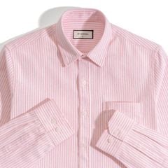 Áo Sơ Mi Nam Oxford Sọc Hồng Nhuyễn