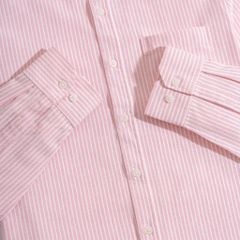 Áo Sơ Mi Nam Oxford Sọc Hồng Nhuyễn