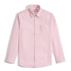 Áo Sơ Mi Nam Oxford Sọc Hồng Nhuyễn