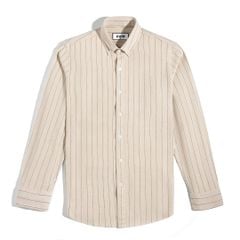 Áo Sơ Mi Nam Linen Be Sọc Đen