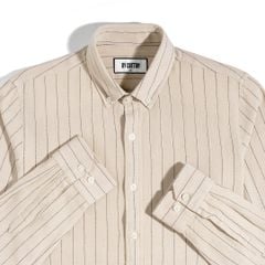 Áo Sơ Mi Nam Linen Be Sọc Đen