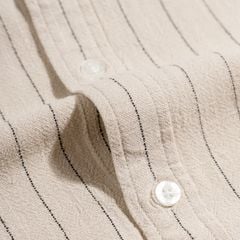 Áo Sơ Mi Nam Linen Be Sọc Đen