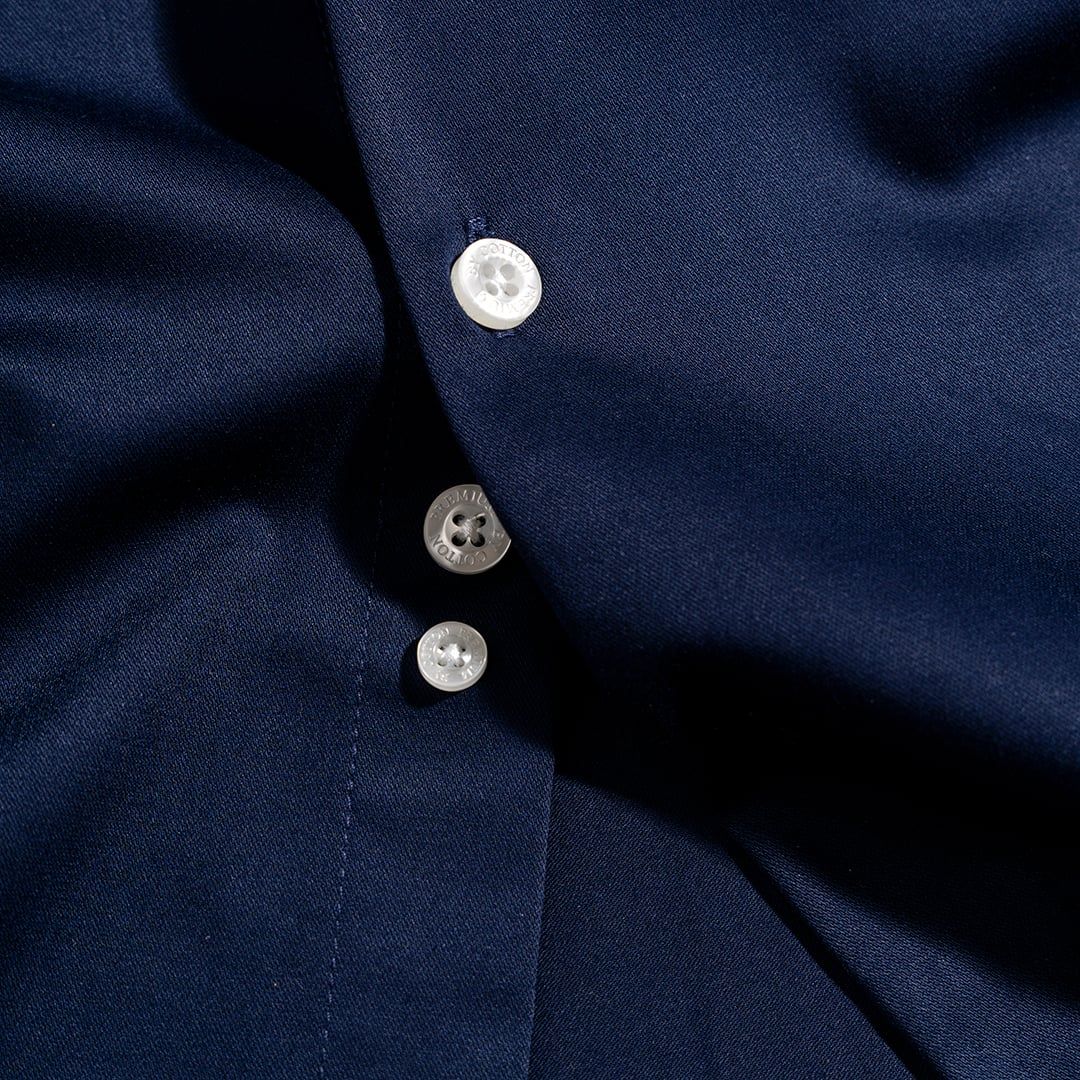 Áo Sơ Mi Nam Tay Dài Công Sở Bamboo Màu Xanh Đen
