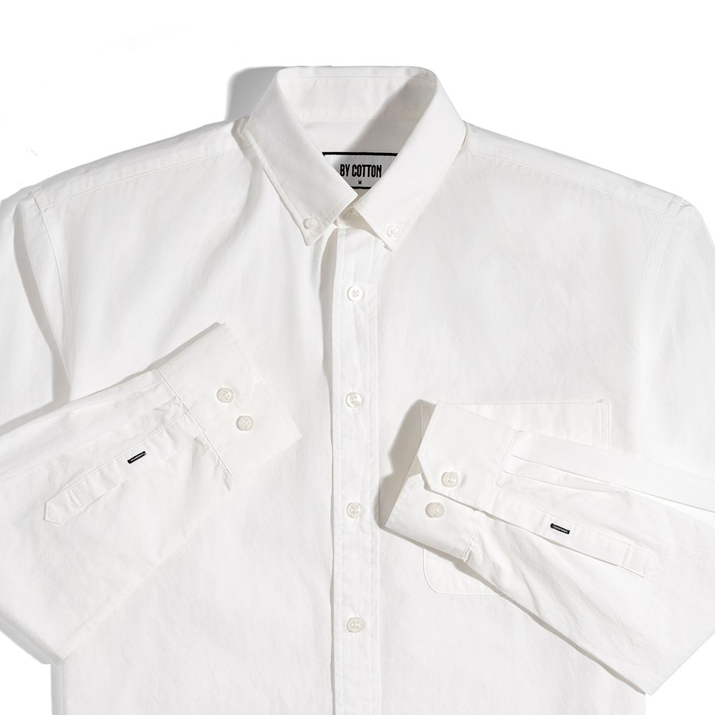 Áo Sơ Mi Nam Tay Dài Paper Cotton Màu Trắng