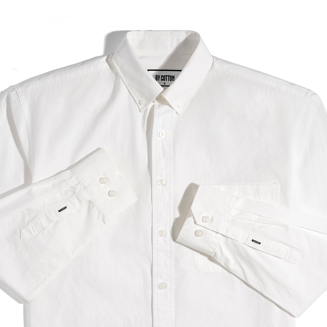 Áo Sơ Mi Nam Tay Dài Paper Cotton Màu Trắng