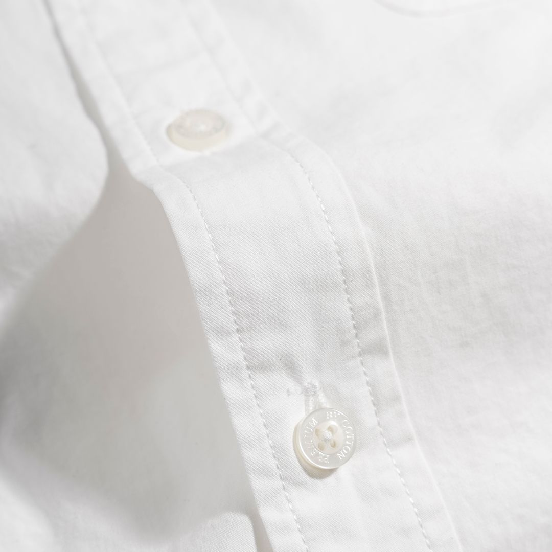 Áo Sơ Mi Nam Tay Dài Paper Cotton Màu Trắng