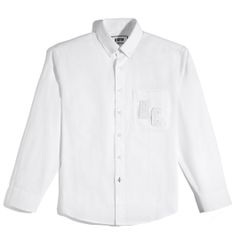 Áo Sơ Mi Nam Tay Dài Oxford Màu Trắng Thêu BC