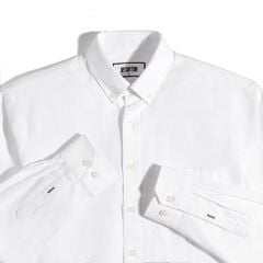 Áo Sơ Mi Nam Tay Dài Oxford Màu Trắng Thêu BC