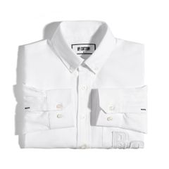 Áo Sơ Mi Nam Tay Dài Oxford Màu Trắng Thêu BC
