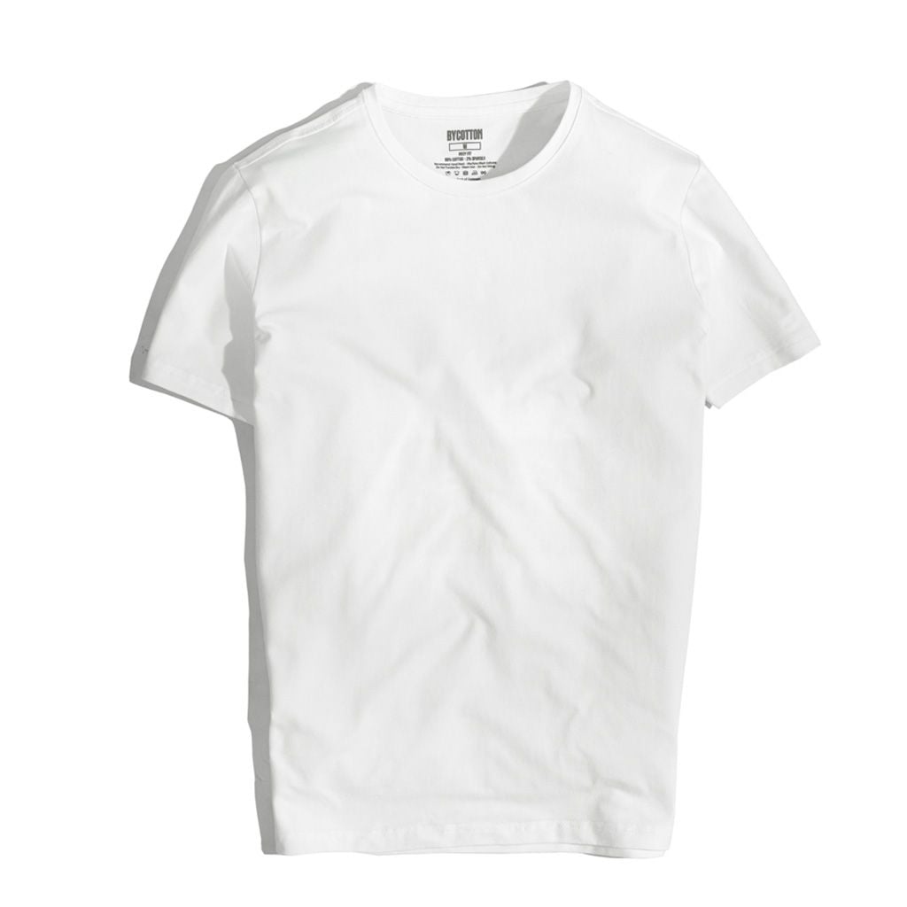 Áo Thun Cổ Tròn By Cotton Basic Trắng