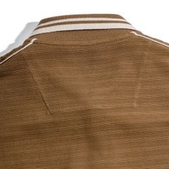 Áo Thun Polo Nam By Cotton Gân Nâu Viền Vai