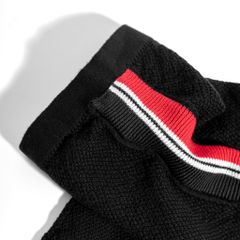 Áo Thun Polo Dệt Kim Đen Phối Vai - SS2