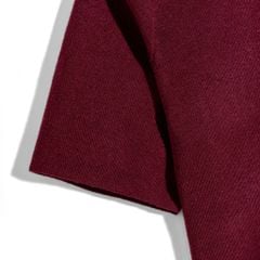 Áo Thun Polo Dệt Kim Sợi Plain Màu Đỏ Đô
