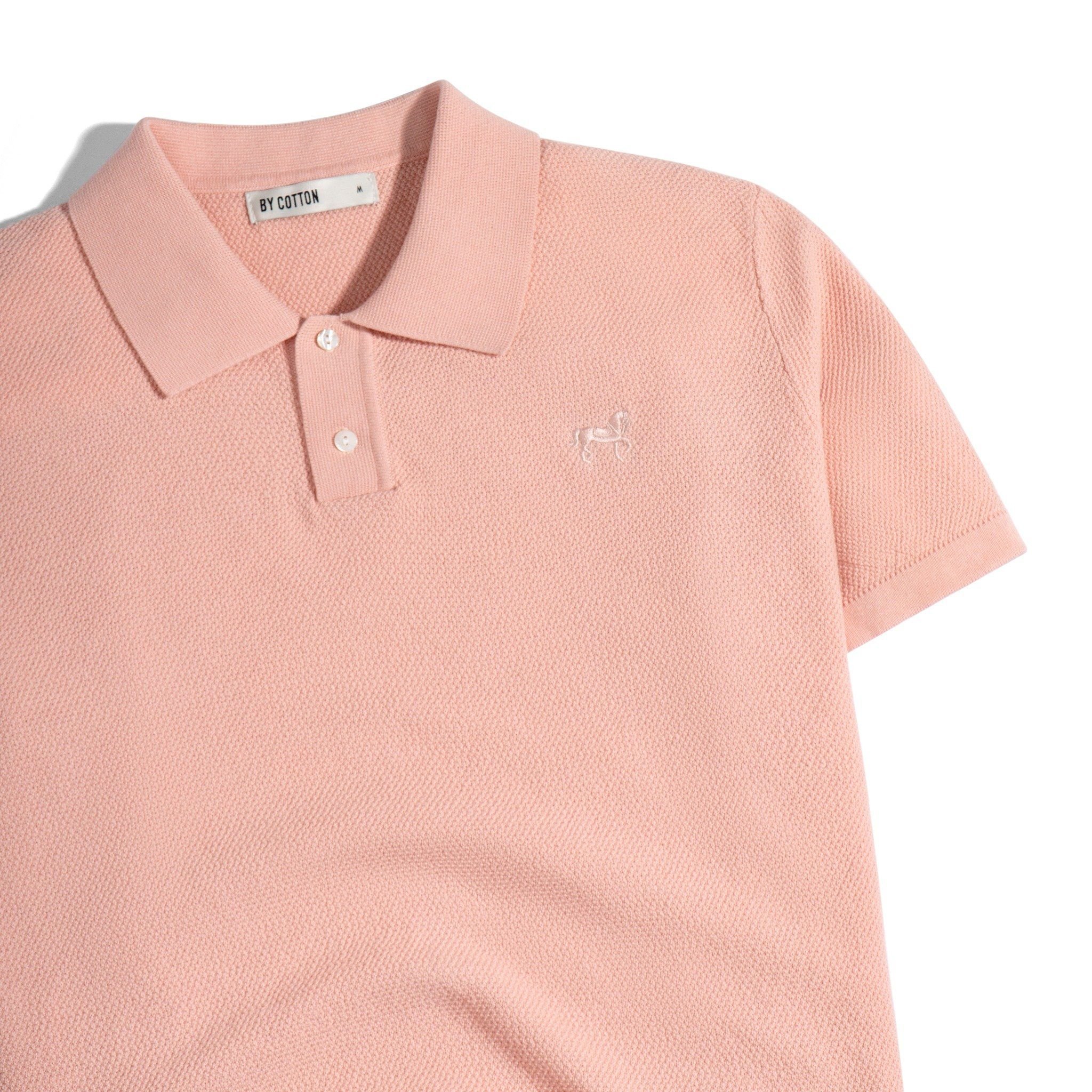 Áo Thun Polo Dệt Kim Cao Cấp Hồng - SS2