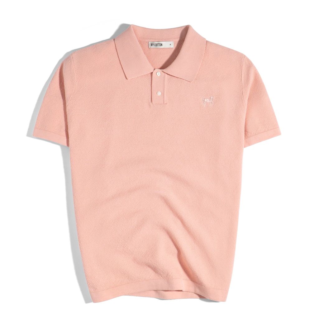 Áo Thun Polo Dệt Kim Cao Cấp Hồng - SS2