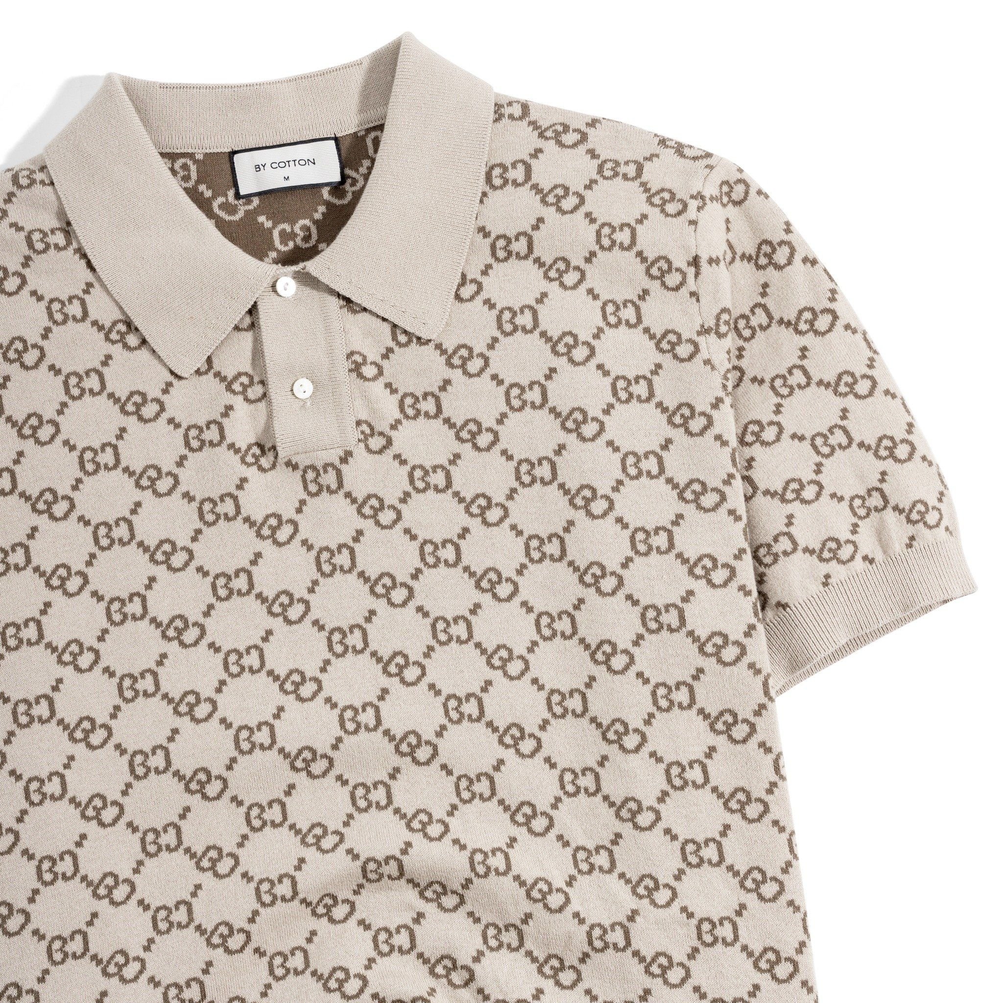 Áo Thun Polo Dệt Kim Cao Cấp Monogram BC