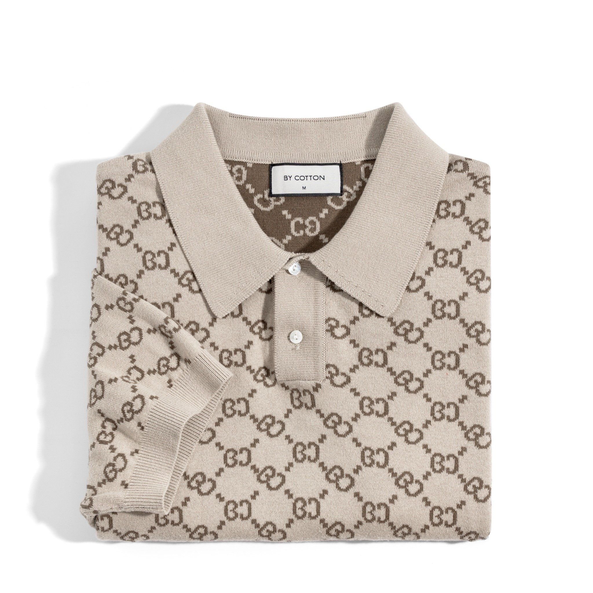 Áo Thun Polo Dệt Kim Cao Cấp Monogram BC