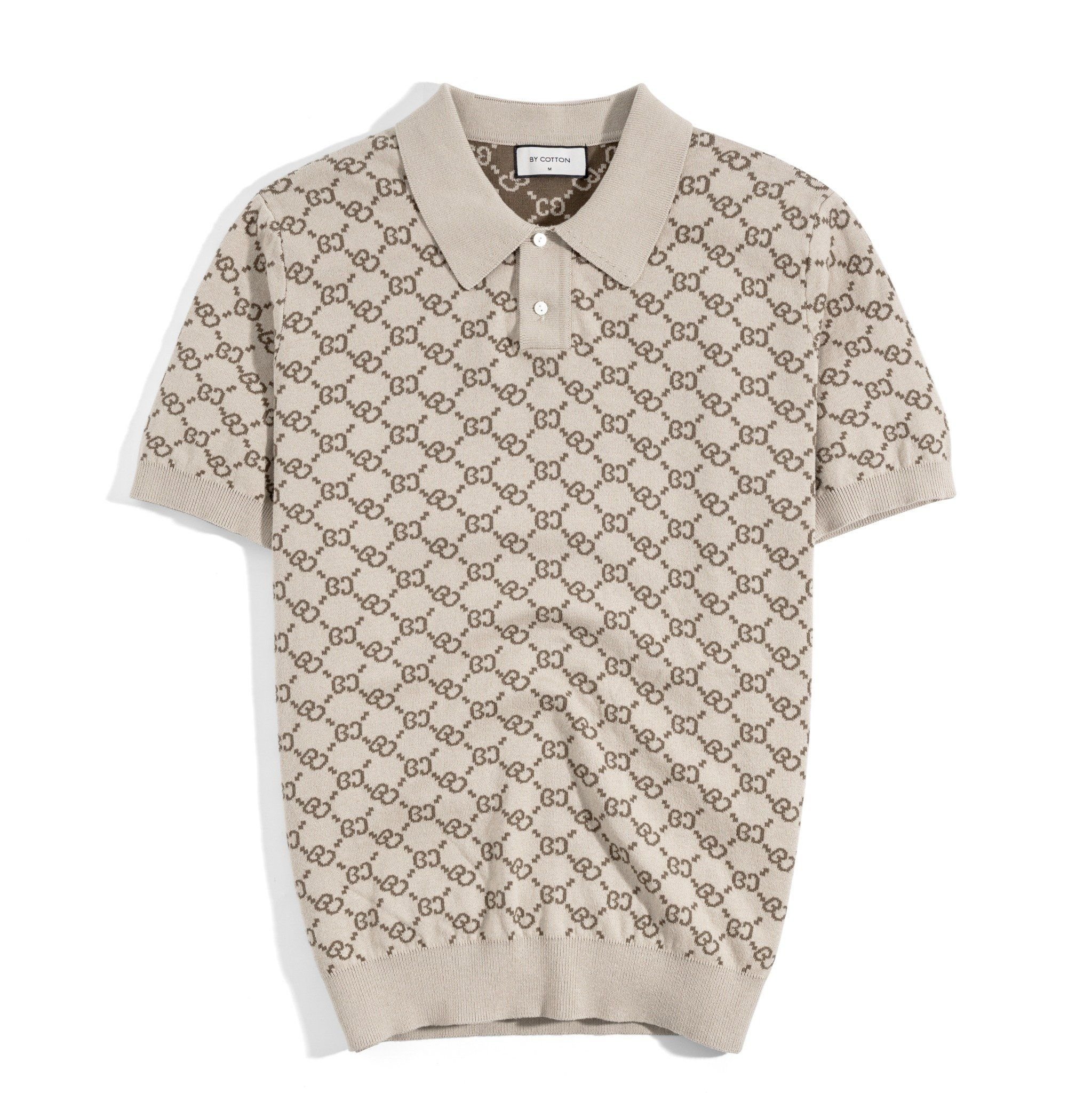 Áo Thun Polo Dệt Kim Cao Cấp Monogram BC