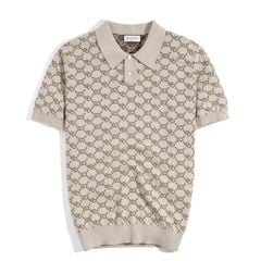 Áo Thun Polo Dệt Kim Cao Cấp Monogram BC