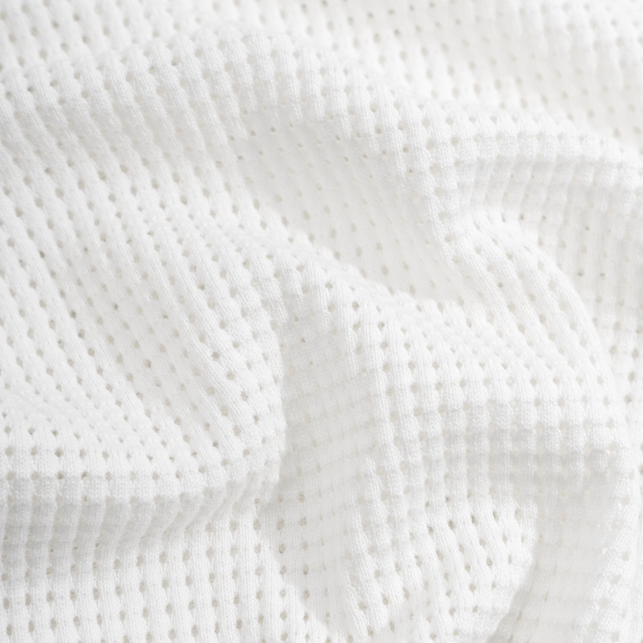 Áo Thun Polo Dệt Kim Trắng Lỗ Viền Sọc Bo Tay