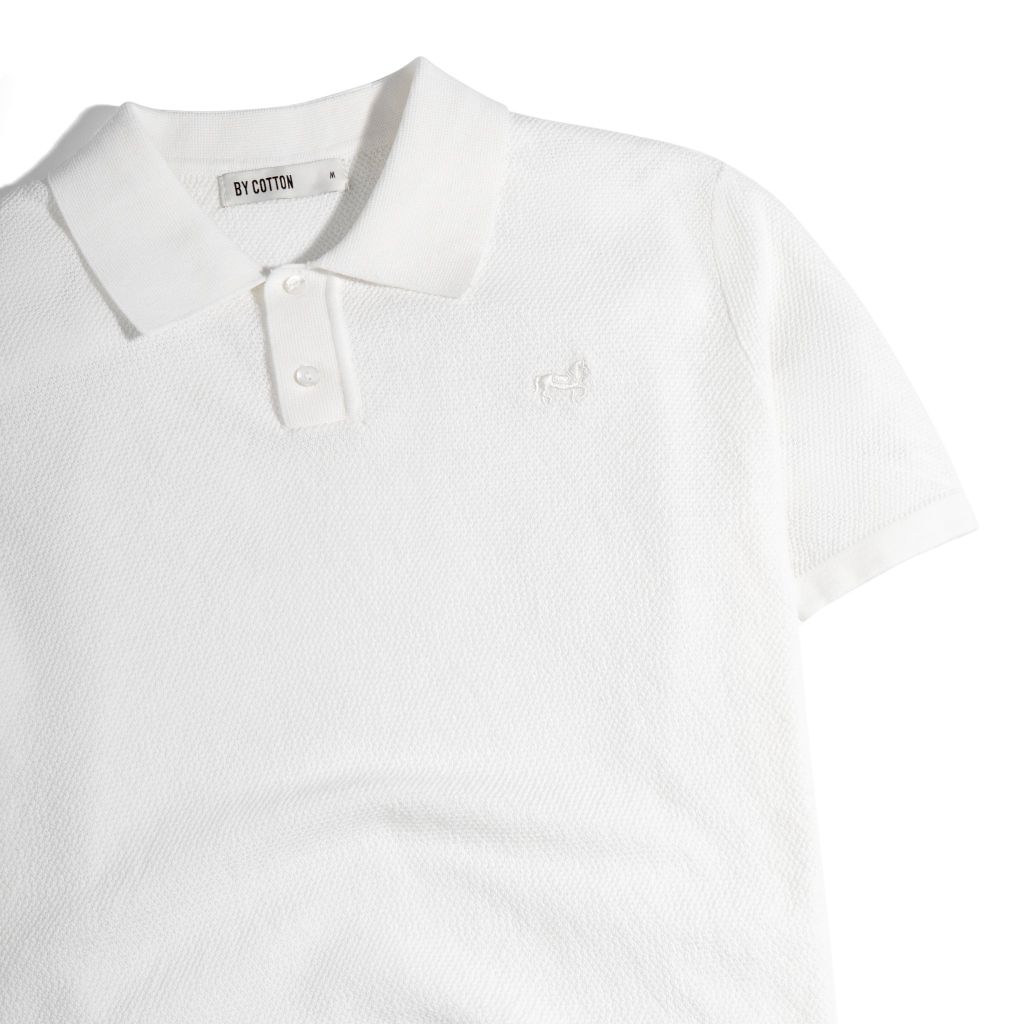ÁO THUN POLO DỆT KIM CAO CẤP MÀU TRẮNG - SS2