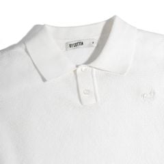ÁO THUN POLO DỆT KIM CAO CẤP MÀU TRẮNG - SS2