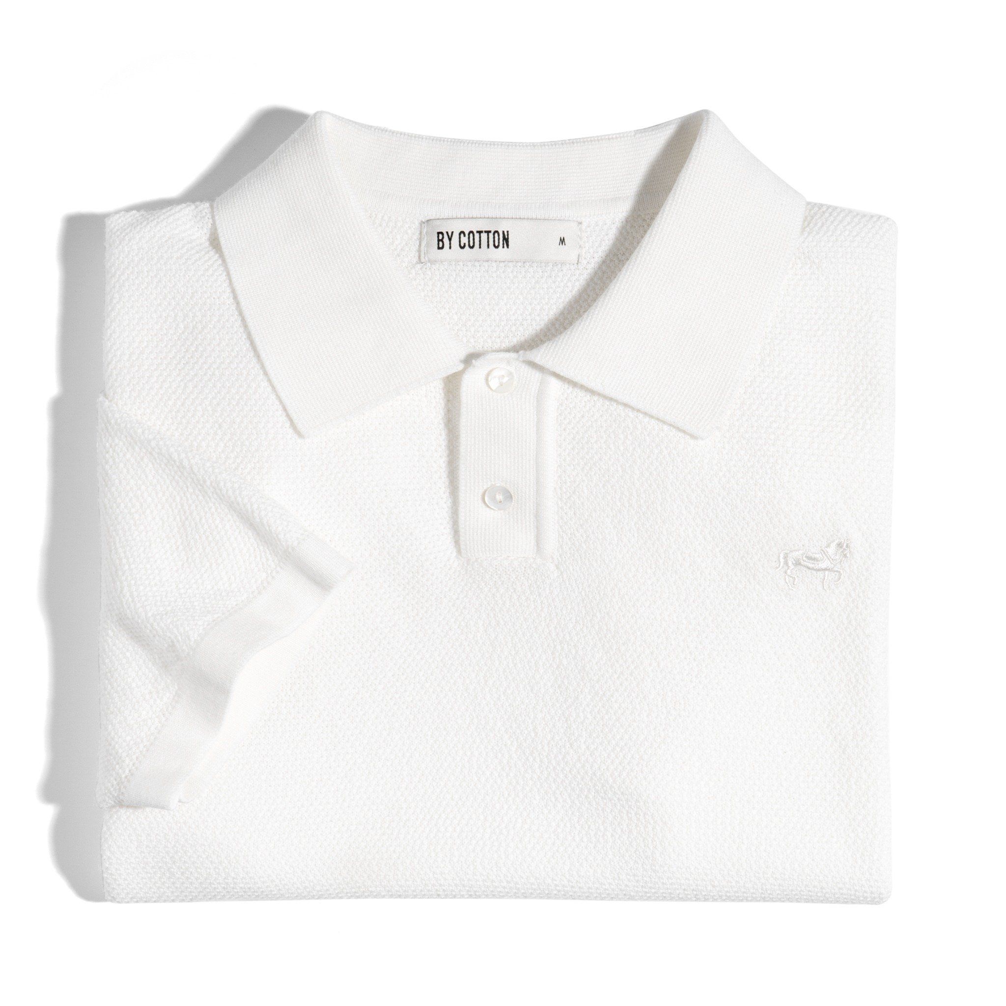 ÁO THUN POLO DỆT KIM CAO CẤP MÀU TRẮNG - SS2