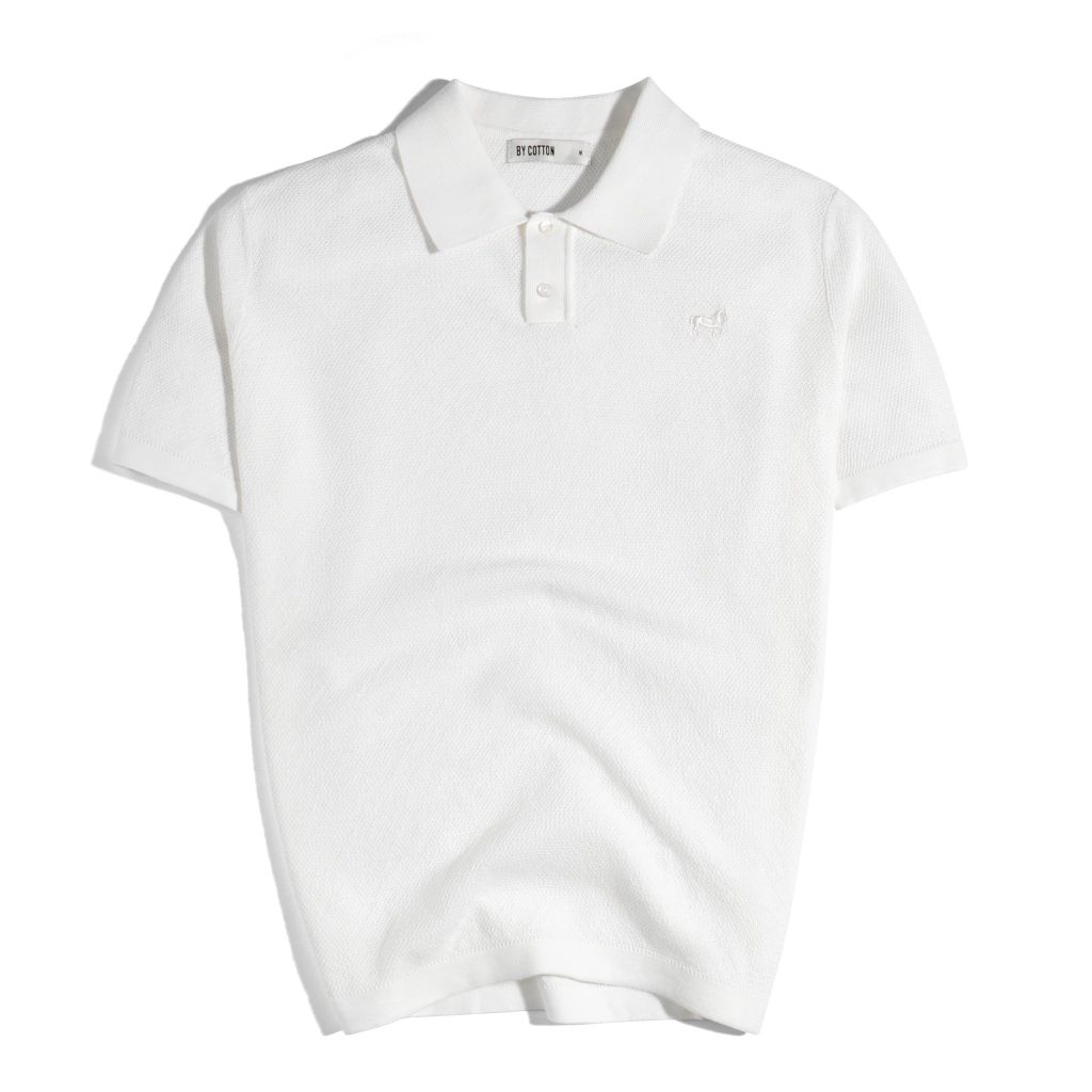 ÁO THUN POLO DỆT KIM CAO CẤP MÀU TRẮNG - SS2